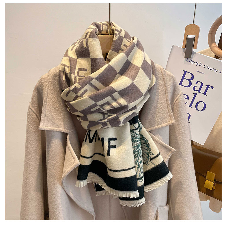 2022 herbst und Winter Neue Stil Brief Imitation Kaschmir Schal frauen Klimaanlage Schal Mode Temperament Dick_voghion.com