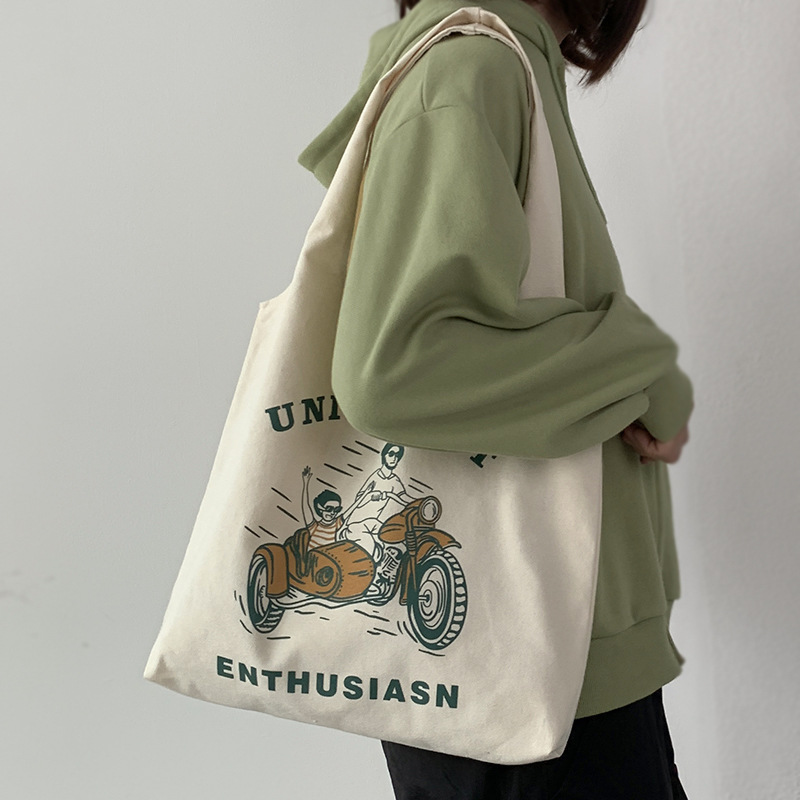 Nueva bolsa de lona de las mujeres de verano nicho de arte suplemento auto-estudio de viaje de gran capacidad de la clase de estudiante bolsa de libros de lona image 6