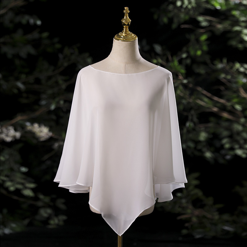 New European American Style Dress Pullover Cape, Thin Chiffon Scarf, Sun-protective And Breathable, Single-color Shawl,_voghion.com