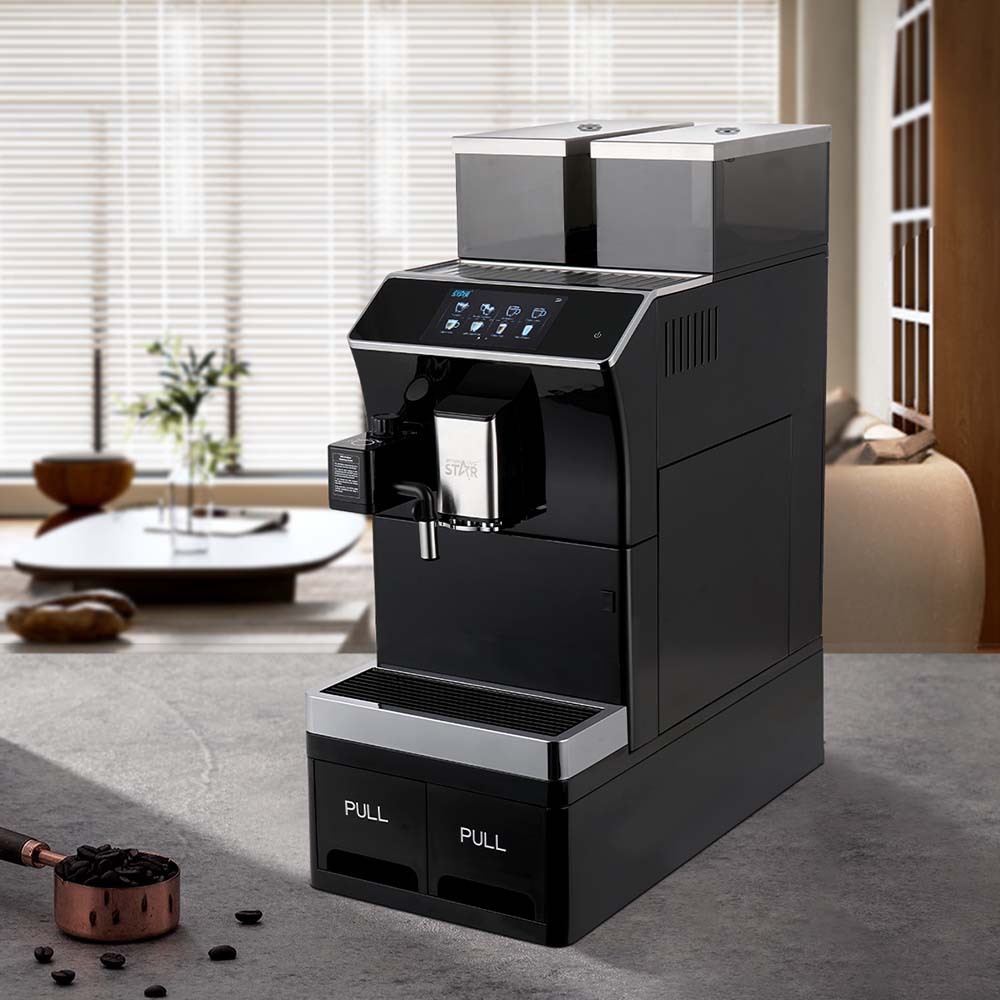 Winning Star Cross-border Business LCD pantalla automática de espuma de leche al vapor de frijoles máquina de café automática a presión