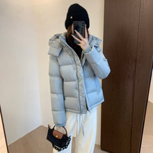 L家同款三星安心羽绒立裁三防面料可拆卸连帽收腰羽绒服女秋冬新