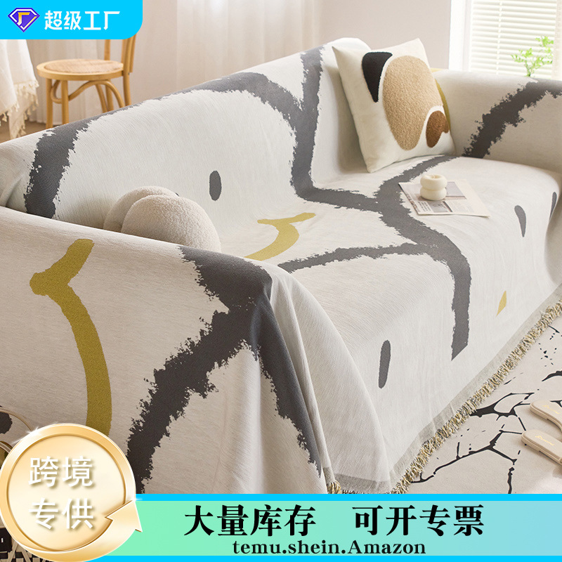 Transfronterizos para toallas de sofá simples antideslizantes cuatro estaciones de una sola pieza de cubierta de sofá cubierta de sofá cojín de tela de cubierta de sofá