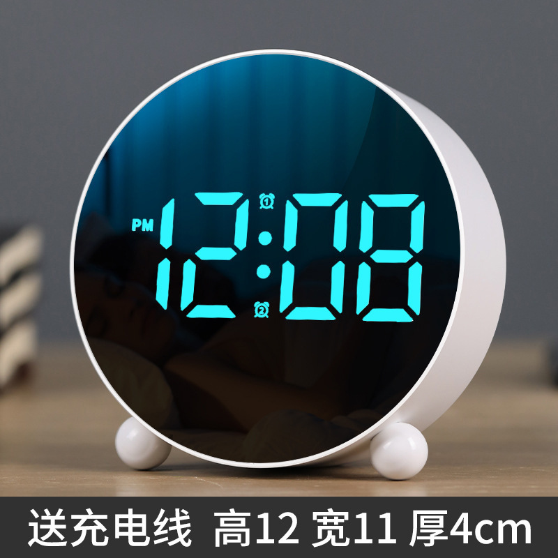 新しいクリエイティブ目覚まし時計シンプルな電子時計LED時計ホームベッド時計温度時計プラスチック時計8895|undefined