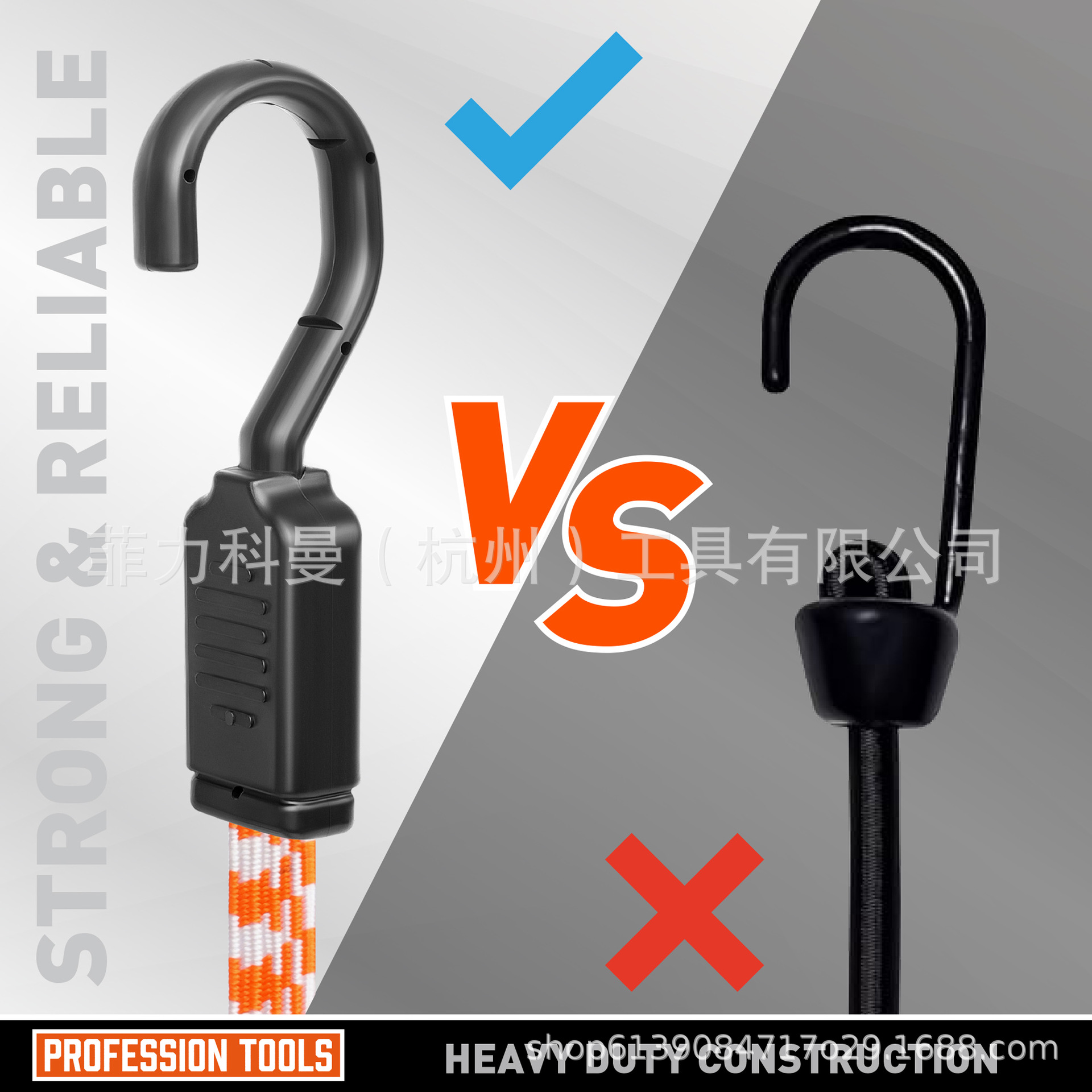 Cuerdas elásticas de 10 piezas, cuerdas de alta calidad con gancho, cuerdas elásticas con gancho plano, longitud original de 20