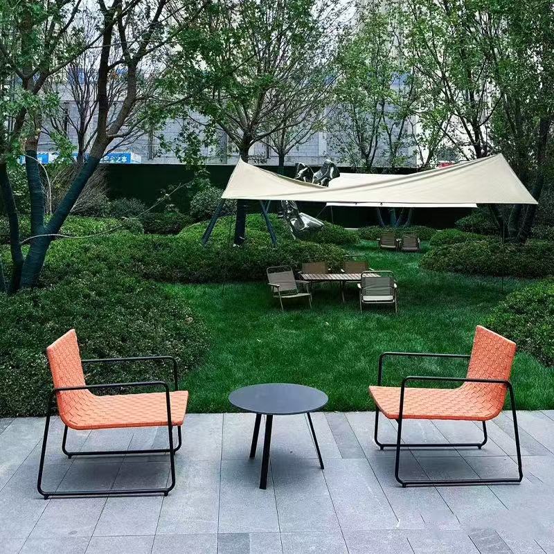 Silla de caña al aire libre de tres piezas combinada jardín al aire libre Villa Hotel Ventas Diseñador de jardines