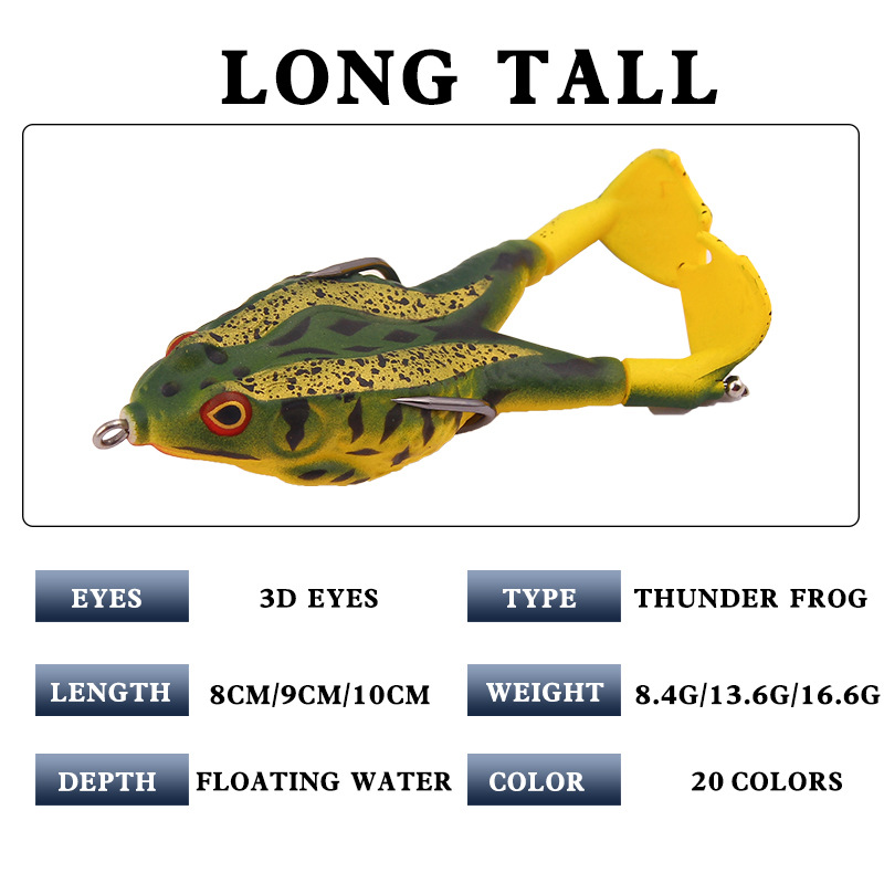 Floating Frogs Fishing Lures Soft Baits Fresh Water Bass Swimbait Tackle Gear