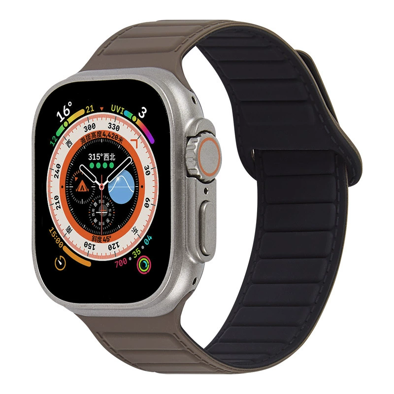 Подходит для браслета Apple 678910 поколения apple watch se из искусственной кожи с магнитным силиконовым ремешком для часов