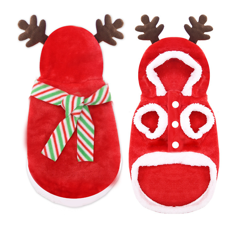 Χριστουγεννιάτικα εορταστικά ρούχα για σκύλους Μικρό μεσαίου μεγέθους σκύλος γάτα κατοικίδιο ζώο προμήθειες ρούχων για το φθινόπωρο και το χειμώνα Φανέλα άλκες_voghion.com