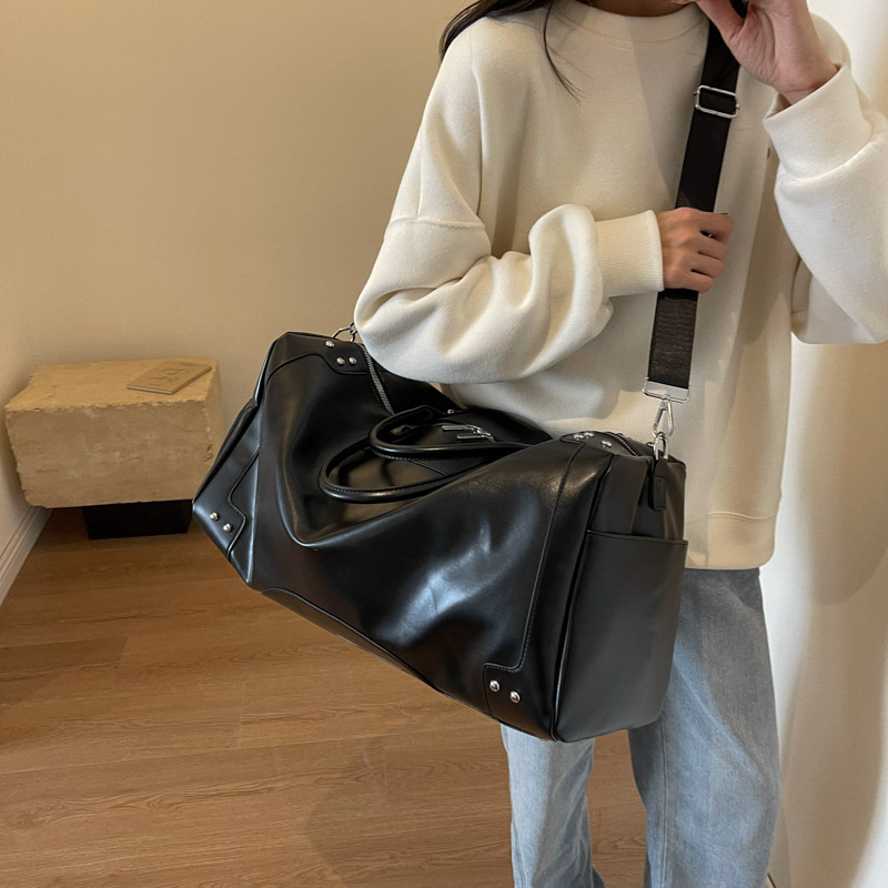 Großvolumige Reisetasche aus PU für Kurztrips, tragbares Gepäck für Schwangerschaft und Unterkunft, zum Tragen über der Schulter oder in der Hand, große Tasche für_voghion.com