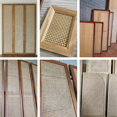 Rattan Bamboo Screen cabinet Restaurant Legend Special-shaped suspended ceiling Hollow decorate board partition Bamboo Cabinet door Cabinet door