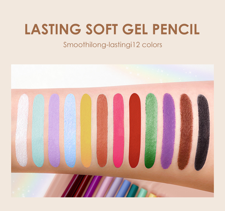 The Langmanni 12-color eyeliner set is not prone to smudging. It is a matte colored eyeliner set undefined