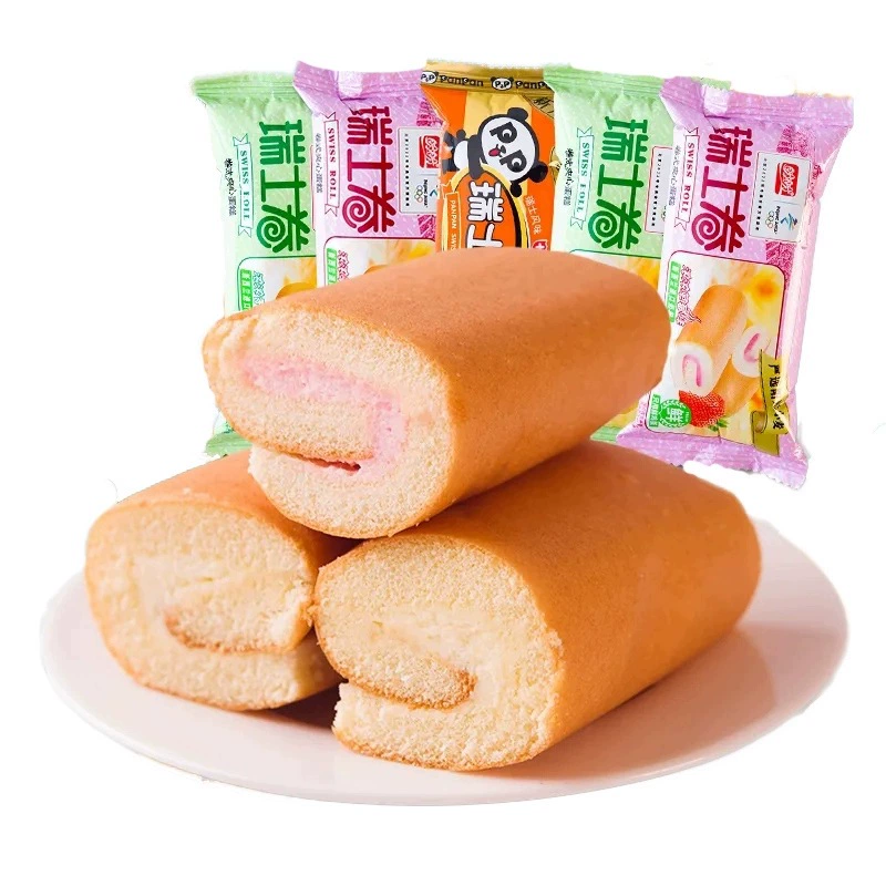 Swiss ролл, целая коробка, питательный завтрак, хлеб snack, поздние ночи, сладкие порционные закуски