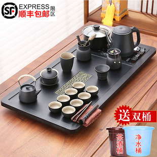 ♔ 2025 Tea Tray Ceramic Tea Set Fully Automatic Bottom Water Supply Anti-Scalding Water Kettle Integrated Tea Table for Home Guests