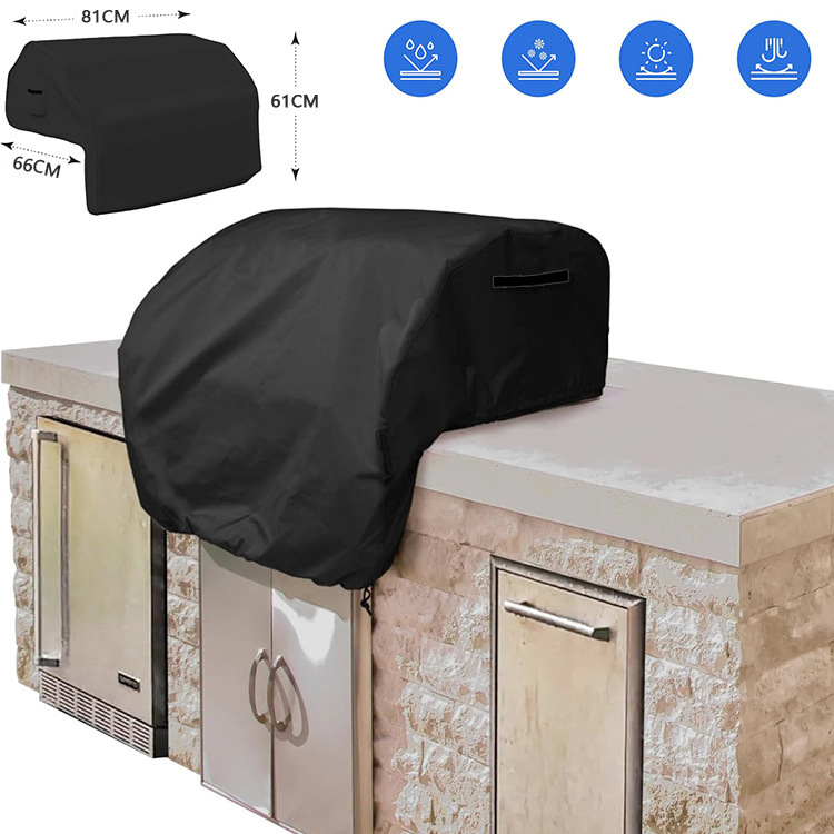 Cross-Border Amazon Grill Top Cover Oxford Cloth Outdoor Built-In Barbecue Cover Outdoor Windproof and Dustproof Grill Top Cover