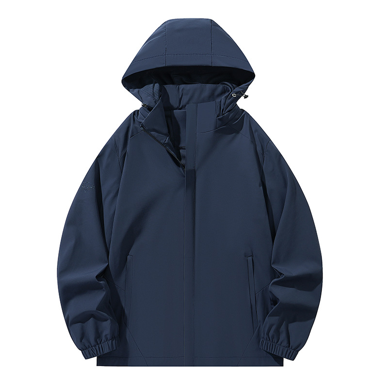 New composite hidden-elastic jacket, men's outerwear, windproof and waterproof, elastic windbreaker for outdoor activities