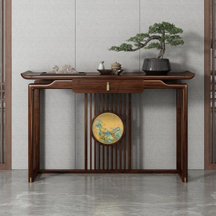Wholesale Csp1 New Chinese Style Black Walnut Entryway Table Simple Entryway Console Decoration Entryway Cabinet Solid Wood Ready-Made Clear