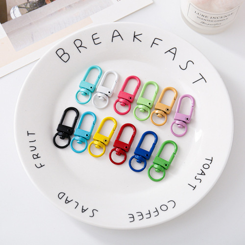 Spray-painted color key chain accessories DIY jewelry bag key ring hanging buckle 8-character buckle shrimp buckle door-shaped lobster buckle