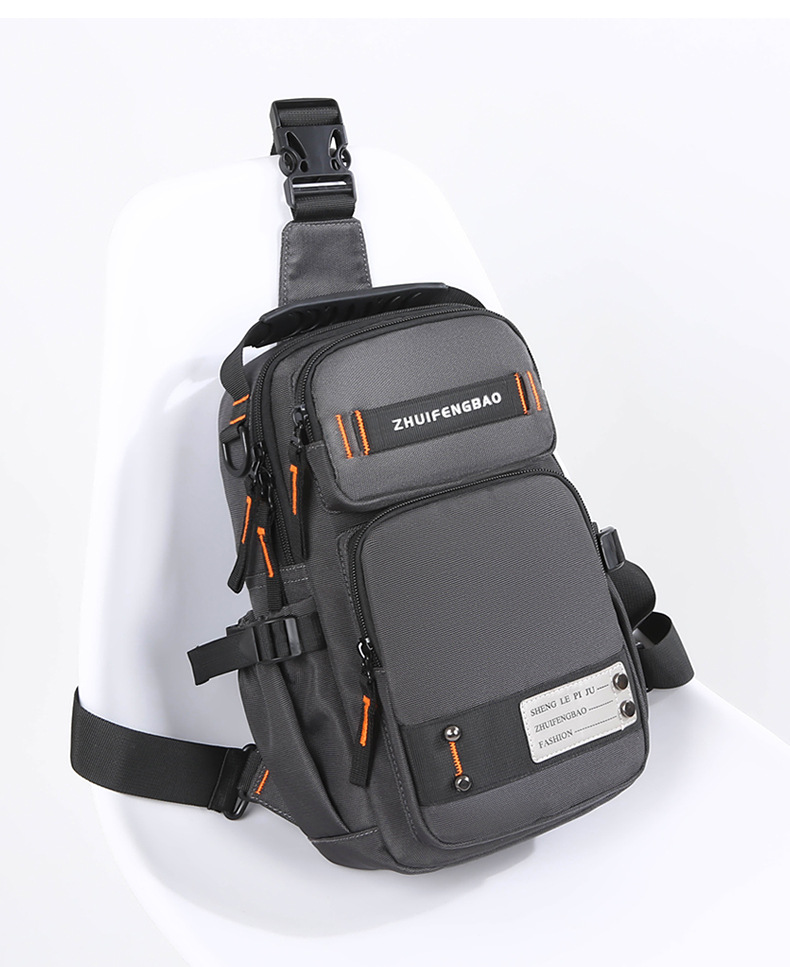 New fashionable men's chest bag, multi-functional dual-purpose backpack, simple small backpack, outdoor single-shoulder travel crossbody bag undefined