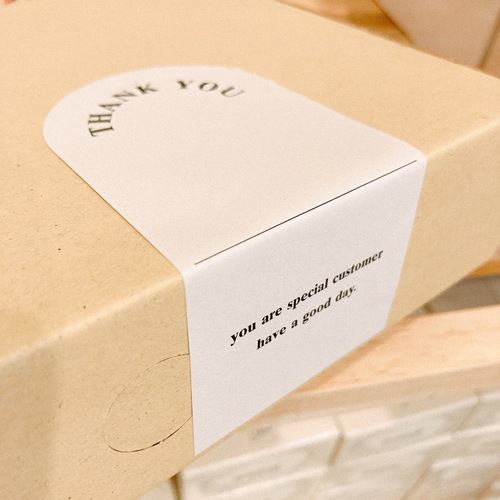 50 Sheets/Package White Rectangular Sticker Box Sealing Tape Non-Woven Copper Plate Paper Label Packaging Supplies 