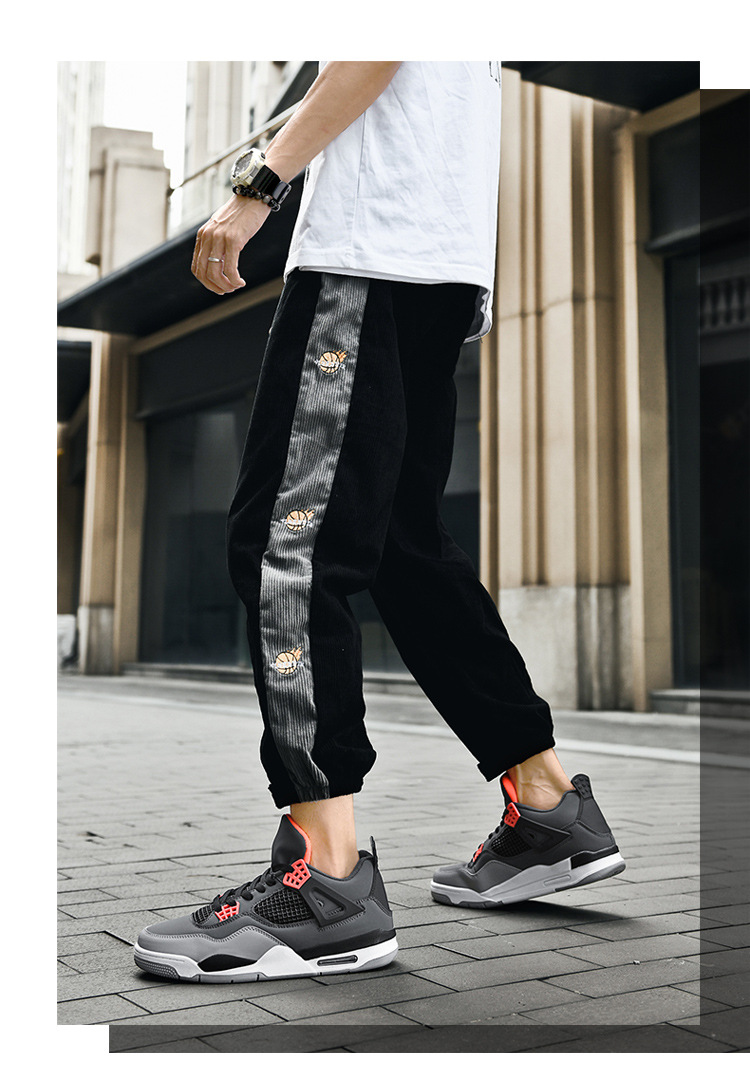 Giày thể thao nam AJ4 phong cách đường phố, sneaker unisex dễ phối đồ — AJ4 đen xám chi tiết 24