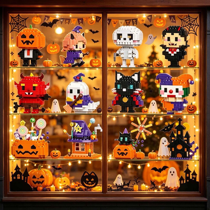 Compatible with Halloween pumpkin, ghost, witch, holiday assembly high-quality building blocks, children's educational toys, cross-border gifts Compatible with Halloween pumpkin, ghost, witch, holiday assembly high-quality building blocks, children's educational toys, cross-border gifts