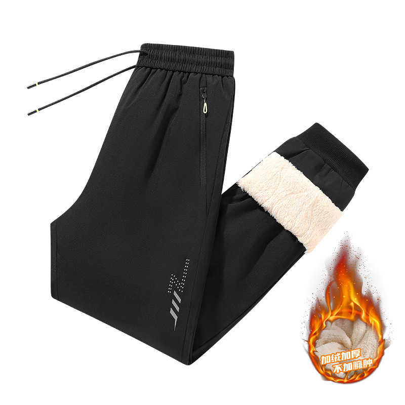 Pantalones de algodón de moda transfronteriza, ropa exterior gruesa de invierno para hombres, terciopelo de cordero a prueba de viento más pantalones calientes sueltos de talla grande