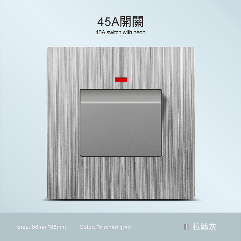 Inglés ultra delgado gris dibujado 250V enchufe de pared oculto 13A Hong Kong Macao puerto con interruptor transfronterizo exclusivo