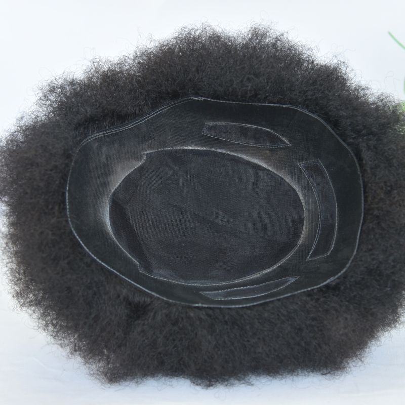 爆発アフリカ曲PUモノ4mm 6mm Afro curly toupee 10x8inchスポット|undefined