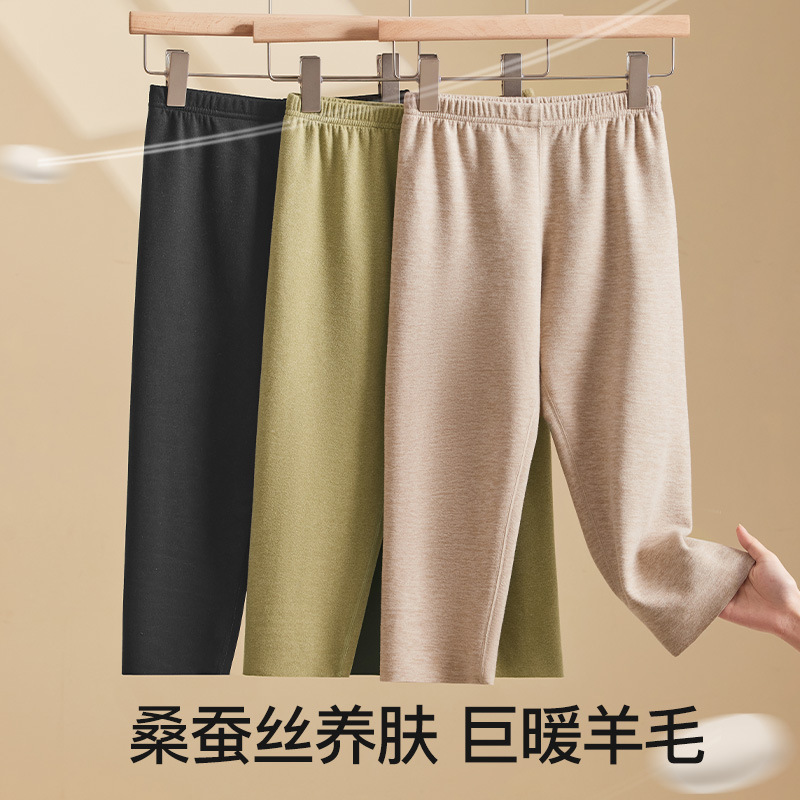 Cashmere Silk Cropped Leggings Mid-High Waist Seamless Double-Sided Velvet Thermal Pants Inner Wear Slim Autumn Pants Autumn and Winter Large Size Cashmere Silk Cropped Leggings Mid-High Waist Seamless Double-Sided Velvet Thermal Pants Inner Wear Slim Autumn Pants Autumn and Winter Large Size