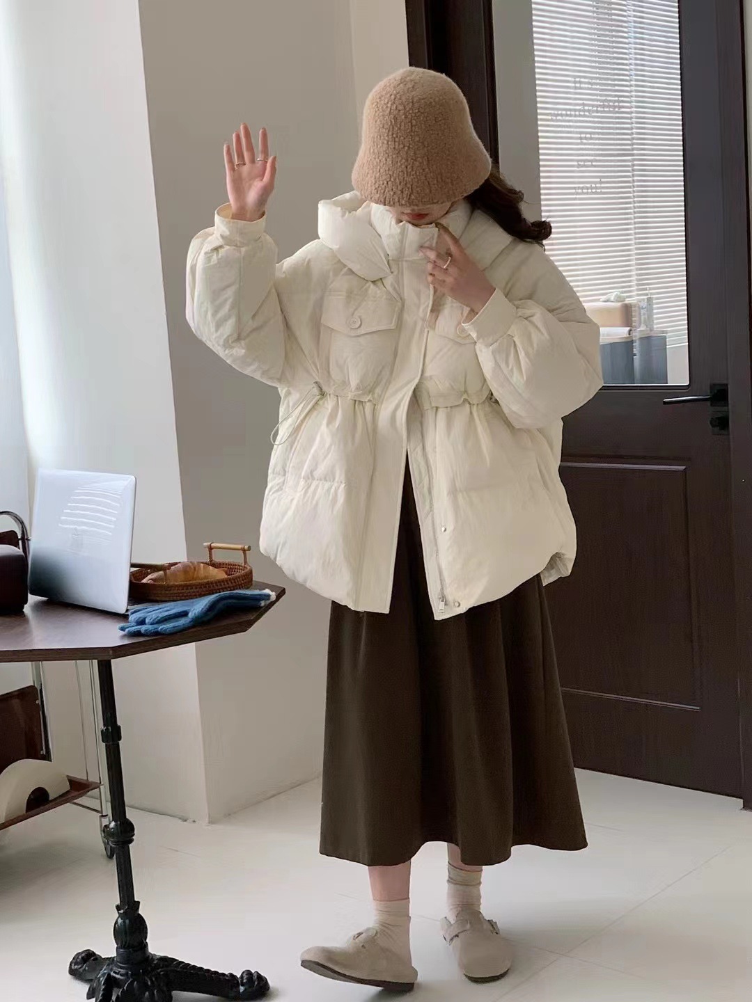 A7114 1390K ÁO KHOÁC NỮ XINTYTO MŨ LIỀN MÙA XUÂN THU ĐÔNG DÀY ẤM THỜI TRANG NỮ G04 SẢN PHẨM MỚI