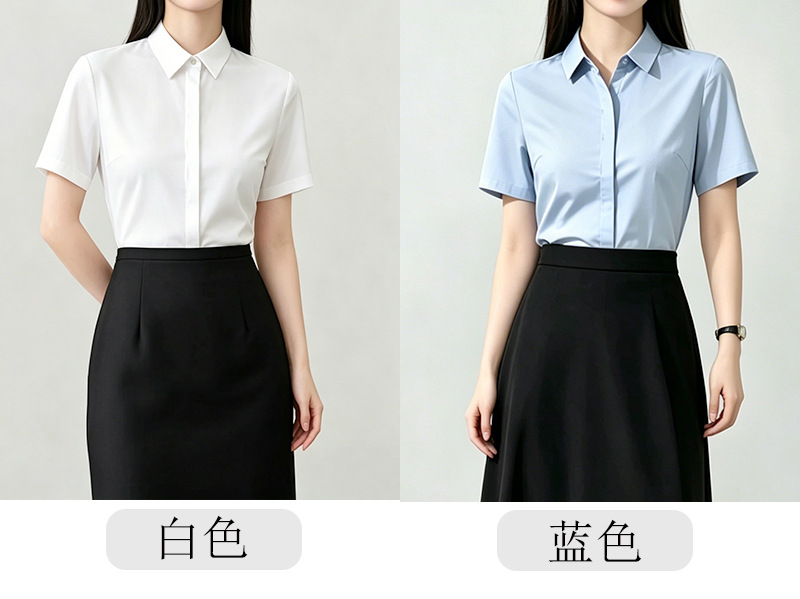 Áo sơ mi nữ tay dài sợi tre cảm giác mát lạnh, kiểu mới không cần là ủi, phong cách công sở — Tay áo dài màu xám chi tiết 4