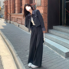 2025早秋今年流行韩系阔腿裤套装女职业通勤气质
