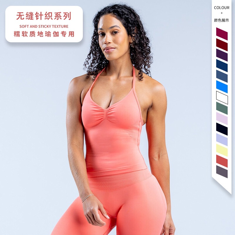 Aliexpress Dfyne New Sports Halter Bra Vest Anti-Exposure Outdoor Running Yoga Fitness Top for Women