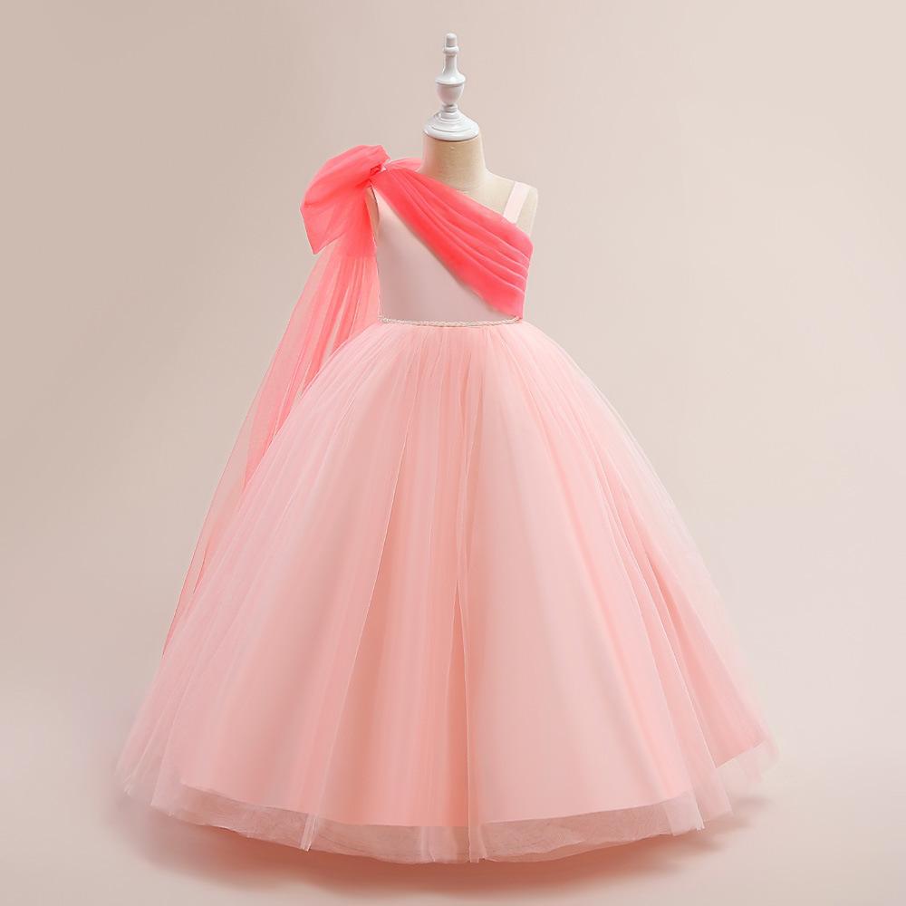 2024 transfronteriza nueva ropa para niños vestido de malla vestido de princesa vestido de Niñas Ropa de rendimiento de piano Niña