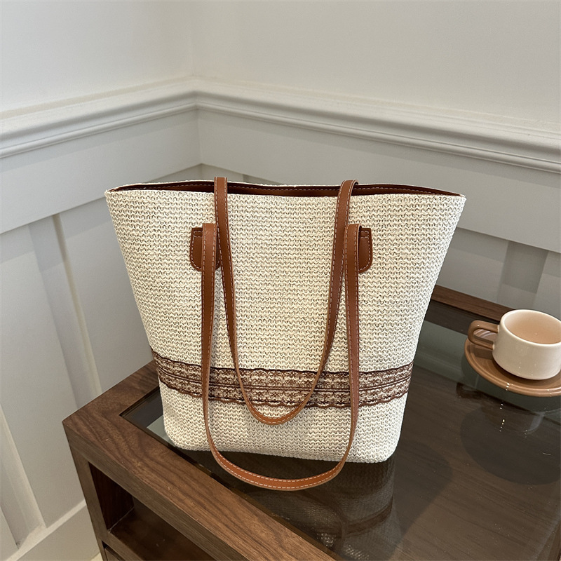 Gran capacidad de moda coreana empalme bolso de cubo de agua 2024 primavera y verano nuevo estilo versátil bolso casual bolso de hombro