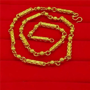 High imitation genuine goods gold necklace men and women thick fashion star necklace domineering lucky gold necklace