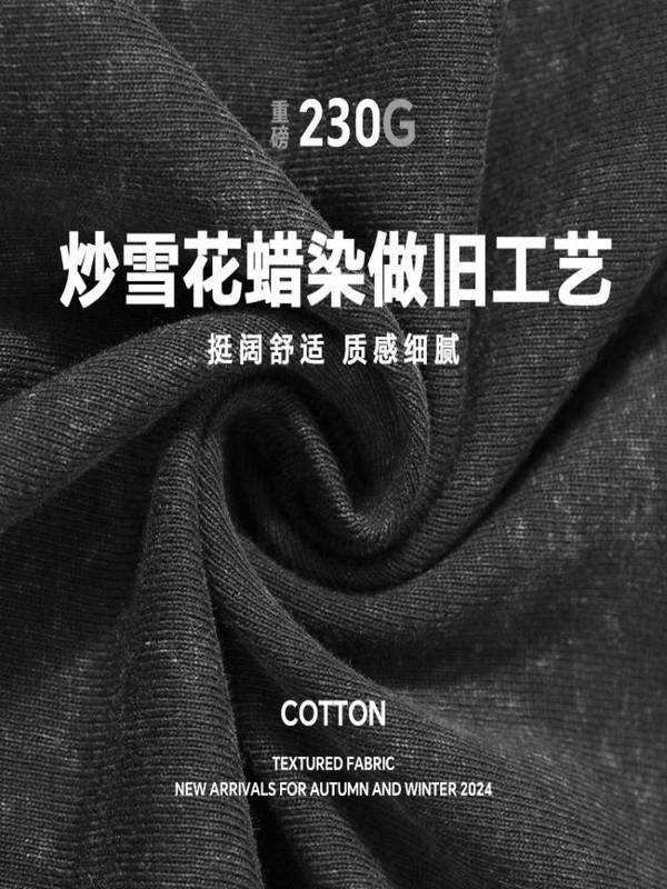 2025跨境230克纯棉重磅水洗做旧tT恤夏季男生圆领短袖运动宽松衫|undefined