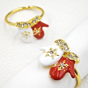 Christmas Series Brooch Bell Snowman Elk Decorative Pin Jewelry Napkin Ring Napkin Ring