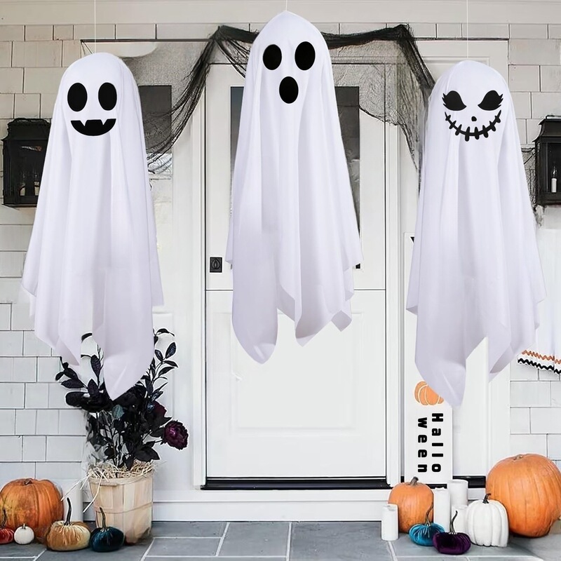 ハロウィン装飾ゴーストペンダント白い布ゴーストペンダント屋外パーティー装飾フロント廊下中庭小道具アレンジメント|undefined