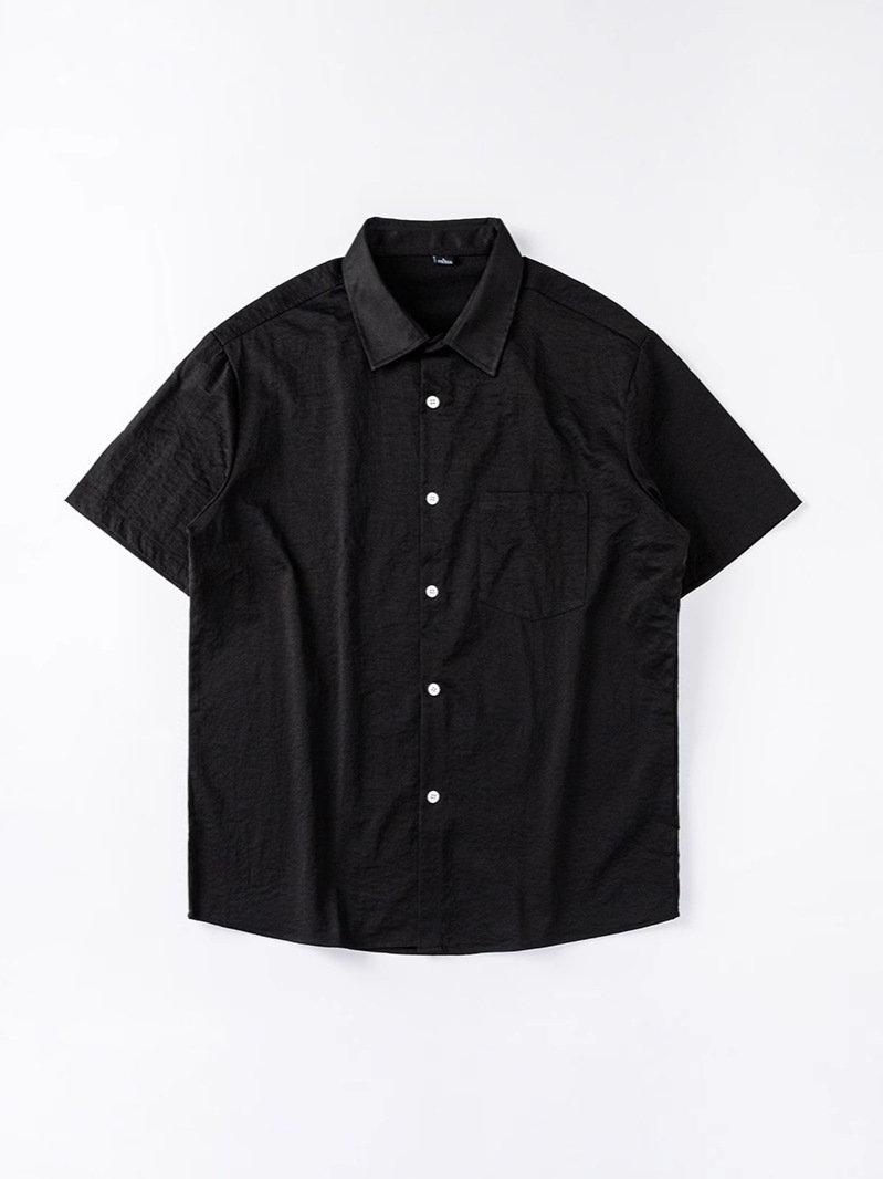 Verano nuevo estilo japonés casual camisa de manga corta camisa suelta para hombres camisa de verano para estudiantes blusa lisa todo fósforo