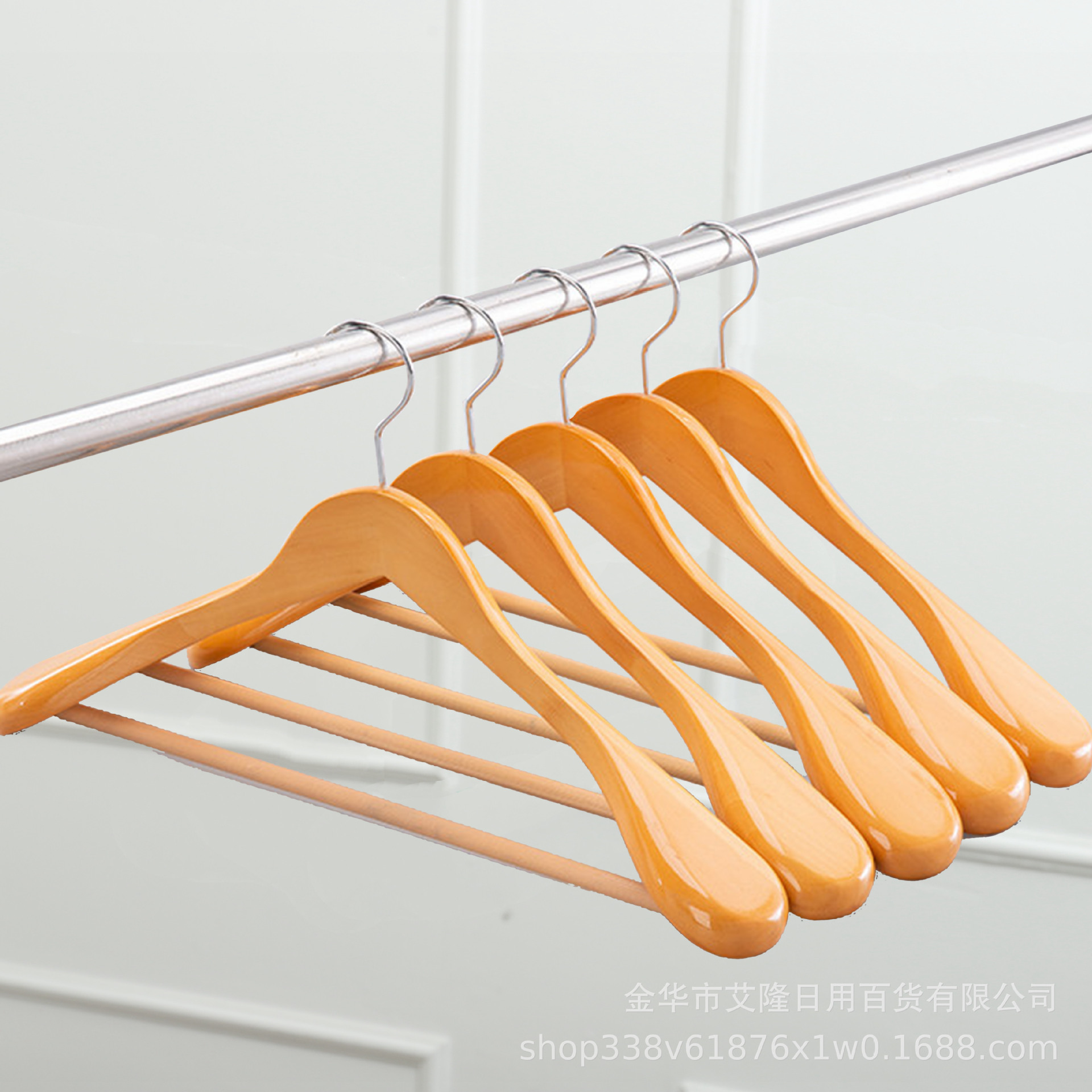 Percha de ropa de madera maciza sin costura de hombro ancho percha de ropa de madera tienda de ropa percha de ropa para adultos percha de ropa