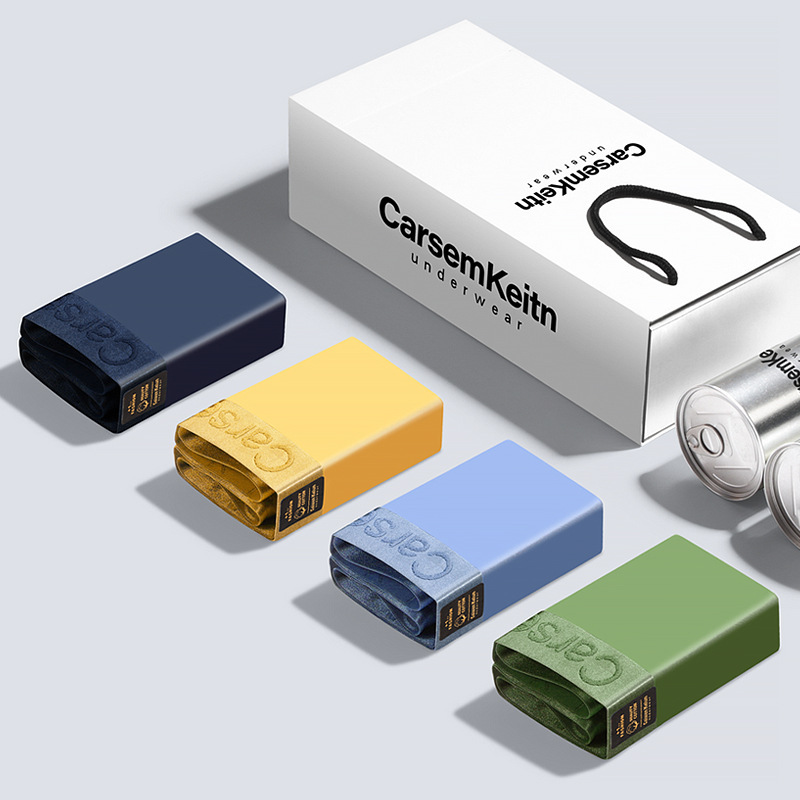 Wholesale Men's Underwear Pure Cotton Boxer Briefs Antibacterial Breathable Personalized Seamless Youth Shorts Underwear Men's Gift Box