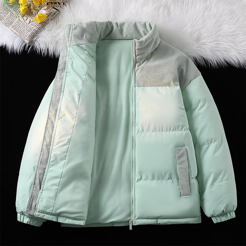 Padded Clothes Men's And Women's Corduroy Padded Clothes Thickened Padded Jackets Loose Stand-up Collar Couple Jackets_viptrois.com