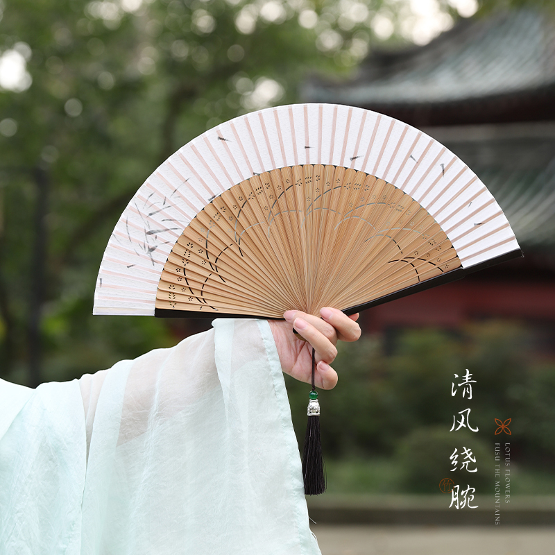 追師扇子古風扇風機中国風舞踏扇新中国式竹扇は折り畳み扇ダンス専用を持ち歩いている|undefined