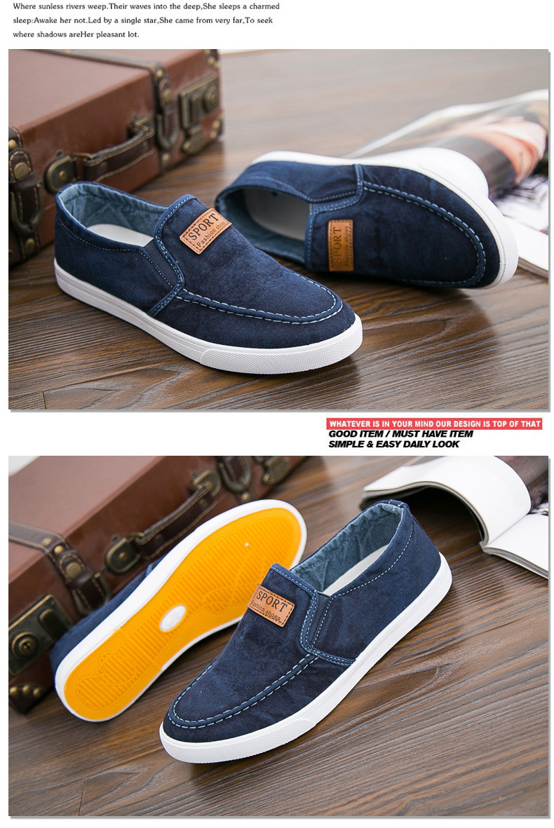 Mens Slip On Canvas Flat Boat Yachting Deck Plimsoll Casual Pumps Shoes_voghion.com