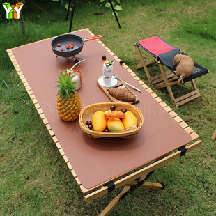 Spot Camping Leather Large Table Mat Outdoor BBQ Floor Mat Foldable Washable Table Mat