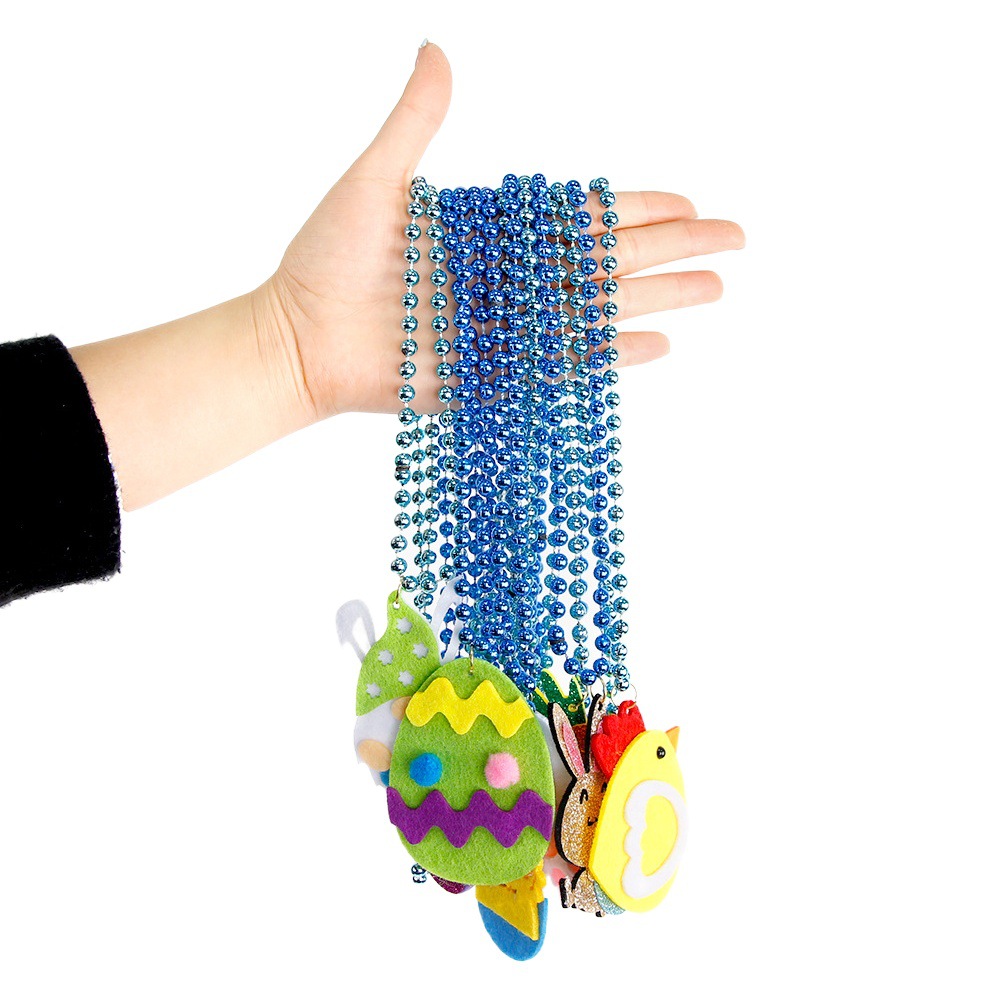 Cruzar la frontera europea y americana nuevo collar de Pascua de los niños de Primavera de la familia vestido de fiesta de huevo de conejo galvanoplastia Cadena de cuentas