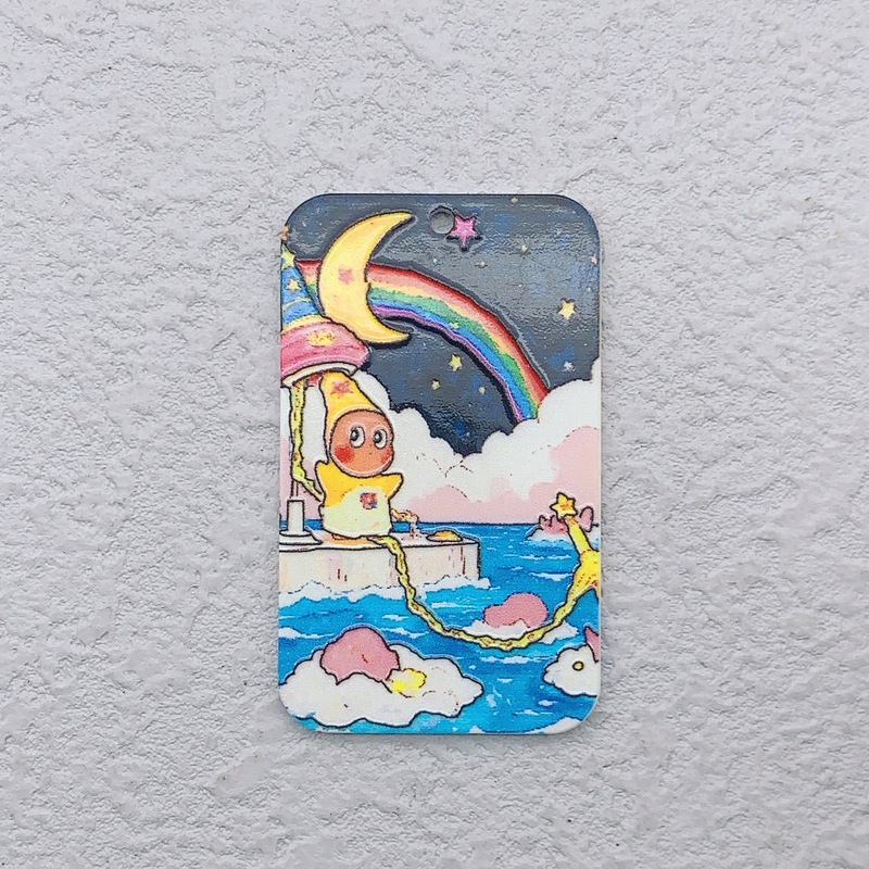 吊孔DIY亚克力星星人串珠材料通孔卡通盲盒配饰diy手机链钥匙扣|undefined