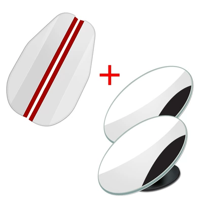 Shield Widened Universal Accessory — Rain shield - ordinary-model-1-pair-of-white-transparent-1-pair-of-frameless-small-round-mirrors