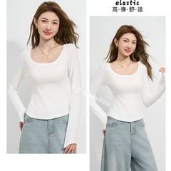 沃柔WR206伴冬礼馨香绒U型衣秋冬内搭蓄热保暖女打底修身发热上衣